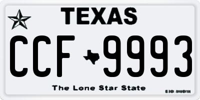 TX license plate CCF9993