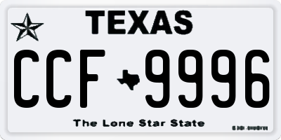 TX license plate CCF9996