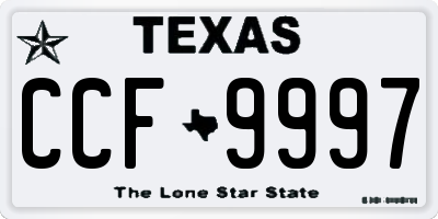 TX license plate CCF9997