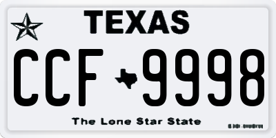 TX license plate CCF9998