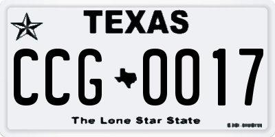 TX license plate CCG0017