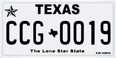 TX license plate CCG0019