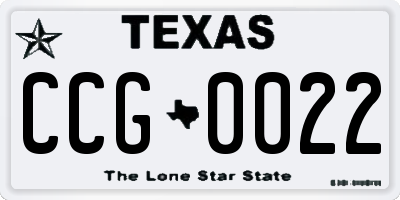 TX license plate CCG0022