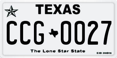 TX license plate CCG0027