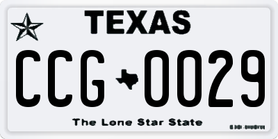 TX license plate CCG0029