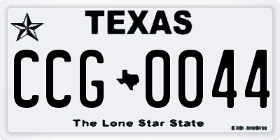 TX license plate CCG0044