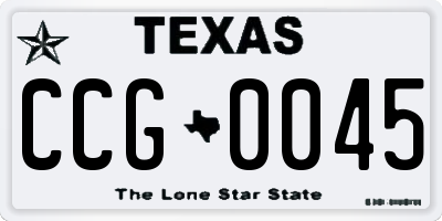 TX license plate CCG0045