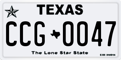 TX license plate CCG0047