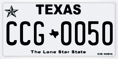 TX license plate CCG0050
