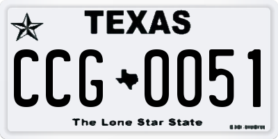 TX license plate CCG0051