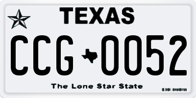TX license plate CCG0052