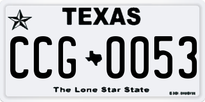 TX license plate CCG0053