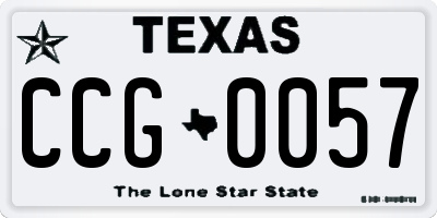 TX license plate CCG0057