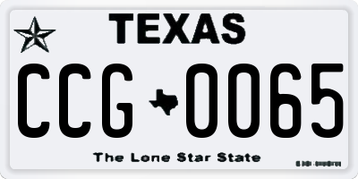 TX license plate CCG0065
