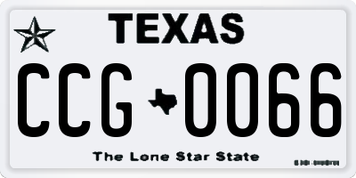 TX license plate CCG0066