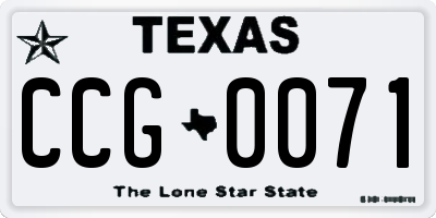 TX license plate CCG0071