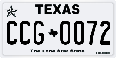 TX license plate CCG0072