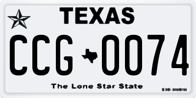 TX license plate CCG0074