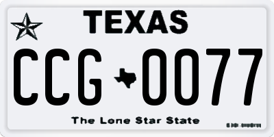 TX license plate CCG0077