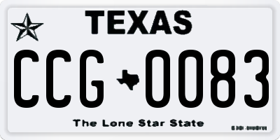 TX license plate CCG0083