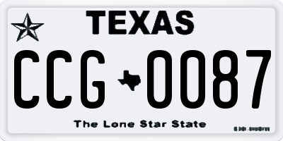 TX license plate CCG0087