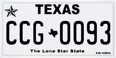 TX license plate CCG0093