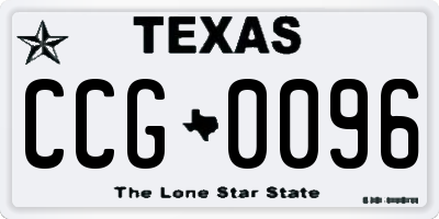 TX license plate CCG0096