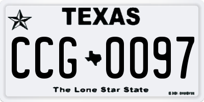 TX license plate CCG0097