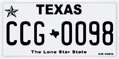 TX license plate CCG0098