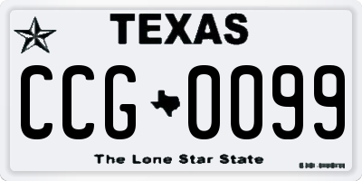 TX license plate CCG0099