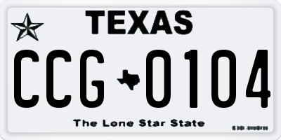 TX license plate CCG0104