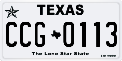 TX license plate CCG0113