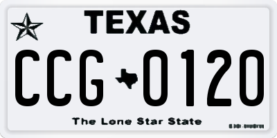 TX license plate CCG0120