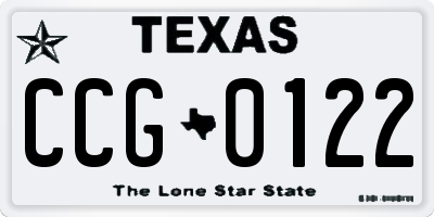 TX license plate CCG0122