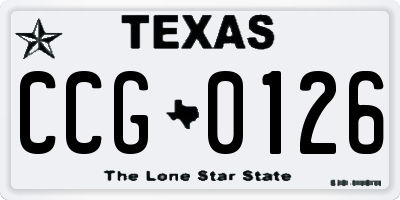 TX license plate CCG0126