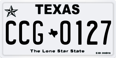 TX license plate CCG0127