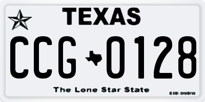 TX license plate CCG0128