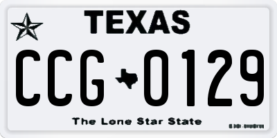 TX license plate CCG0129
