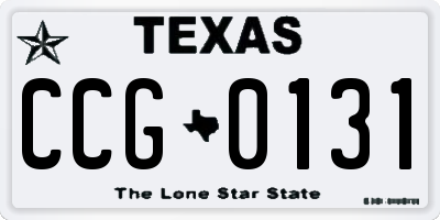 TX license plate CCG0131
