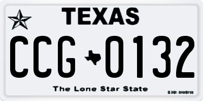 TX license plate CCG0132