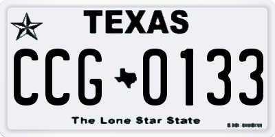 TX license plate CCG0133