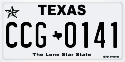 TX license plate CCG0141