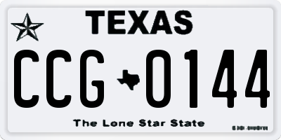 TX license plate CCG0144