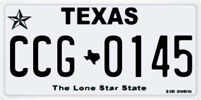 TX license plate CCG0145
