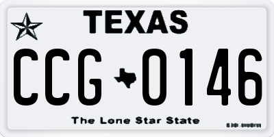 TX license plate CCG0146