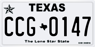TX license plate CCG0147