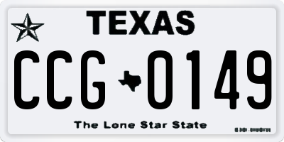 TX license plate CCG0149