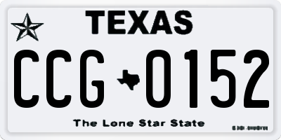 TX license plate CCG0152