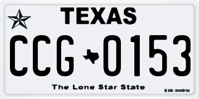 TX license plate CCG0153