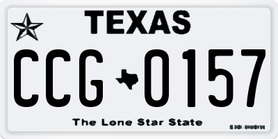 TX license plate CCG0157